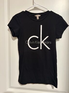 Calvin Klein Jeans Black Tee with White Logo